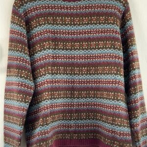 L.L. Bean Women's Sweater in Blue, Brown, and Purple